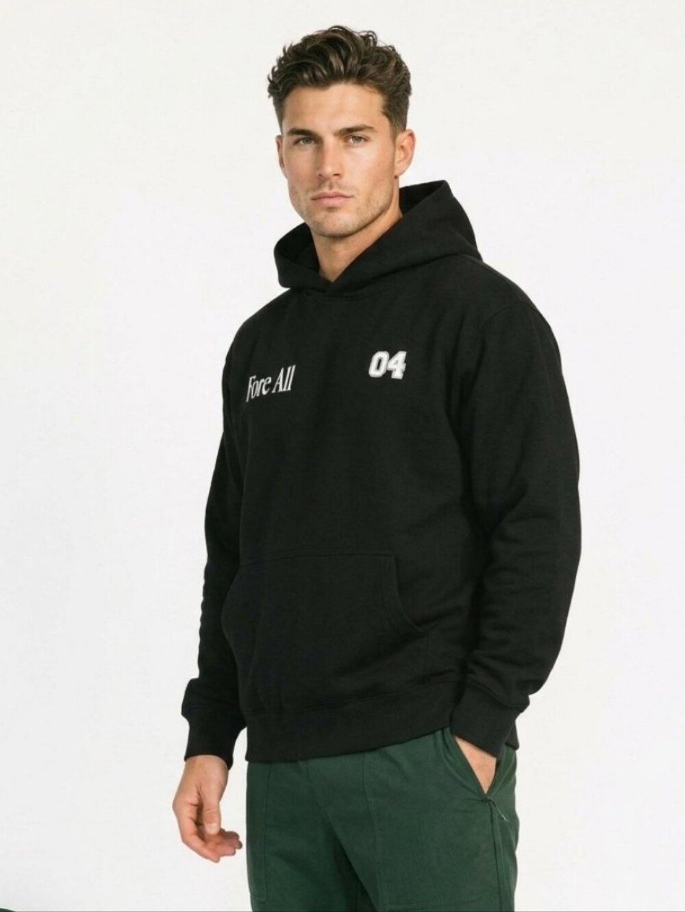 Fore All Global Hoodie Black Unisex Medium Golf Activewear Outdoor